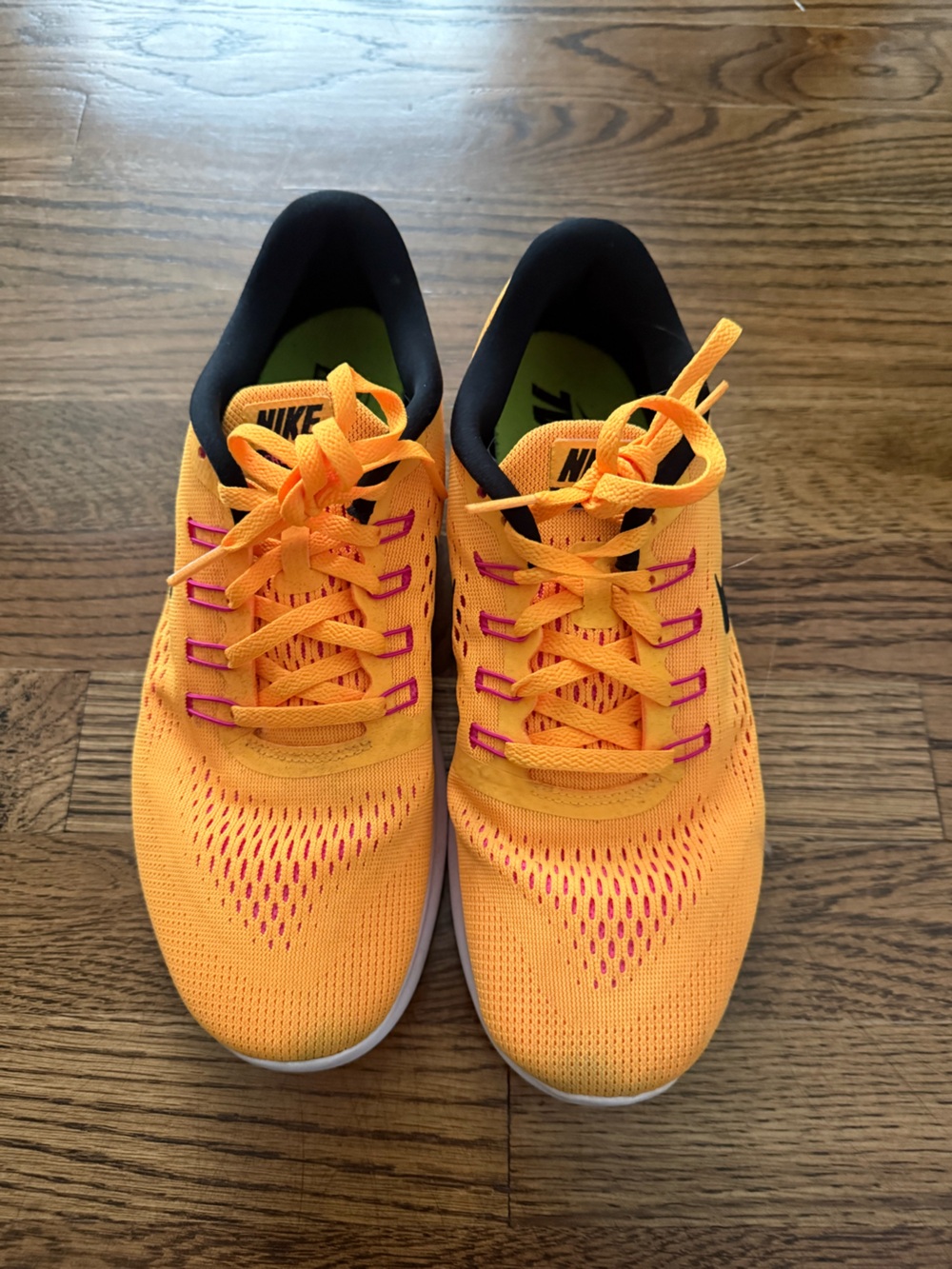 Nike Bright Orange Sneakers with Pink Accents